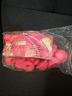 Pack of Hot Pink Hair Curlers - 20 Pieces